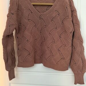 moon & madison V-Neck Sweater - Dusty Rose